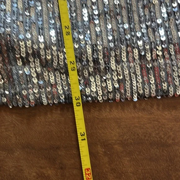 BNWOT Soft surroundings silver sparkly, long sleeve, formal lined top - Picture 15 of 16